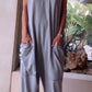 Witte Mouwloze V-hals Jumpsuit - Fleur