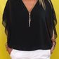 Witte Casual V-hals Top met Halve Rits - Emma
