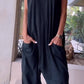 Witte Mouwloze V-hals Jumpsuit - Fleur