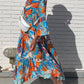 Blauwe V-hals Jurk - Iris