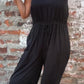 Rode Comfortabele V-hals Jumpsuit - Nova