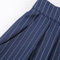 Karin - Marineblauwe Retro Gestreepte Wijde Broek