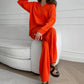 Livia - Rode Casual Tweedelige Set met Bootcut Broek