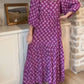 Violet - Paarse V-hals Jurk met Trompetmouwen