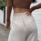 Beige Katoen-Linnen Broek - Belinda