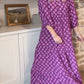 Violet - Paarse V-hals Jurk met Trompetmouwen