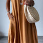 Bella - Gele Mouwloze Losse Jurk