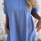 Chic Comfort: Ruimvallende Ronde Hals Jurk