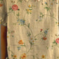 Karla - casual overhemd voor dames van katoen en linnen met retro bloemenprint