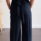 Navyblauwe Katoen-Linnen Broek - Maxine