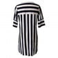 Chic Gestreepte Jurk met Halve Mouwen & Notch-Halslijn