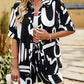 Sophie - Witte Casual Shirt & Shorts Set met Print