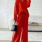 Livia - Rode Casual Tweedelige Set met Bootcut Broek