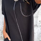 Chic Comfort: Ruimvallende Ronde Hals Jurk