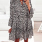 Sofie - Witte Patchwork Jurk met Lange Mouwen