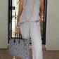 Eva - Blauwe Mouwloze Top met Wijde Broek Set