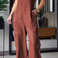 Skye - Blauwe Denim Cargo Jumpsuit met V-hals