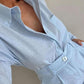 Nora - Blauwe Linnen Blouse en Shorts Set voor Dames