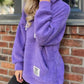 Loose Hooded Long-Sleeved Plush Top