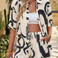 Sophie - Witte Casual Shirt & Shorts Set met Print