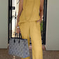 Eva - Blauwe Mouwloze Top met Wijde Broek Set