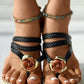 Lily - Groene Bloemen Strand Slippers met Gevlochten Bandjes