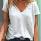 Luca - Geel V-hals T-shirt met Korte Mouwen