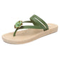 Lily - Groene Bloemen Strand Slippers met Gevlochten Bandjes