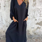Elegante V-hals Maxi Jurk – Chic & Tijdloos