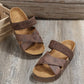 Mia - Koffiekleurige Vlecht Sleehak Sandalen