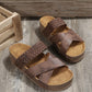 Mia - Koffiekleurige Vlecht Sleehak Sandalen