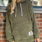 Loose Hooded Long-Sleeved Plush Top