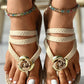 Lily - Groene Bloemen Strand Slippers met Gevlochten Bandjes