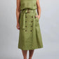 Cora - Groene Mouwloze Jurk met Riem en Knopen