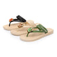 Lily - Groene Bloemen Strand Slippers met Gevlochten Bandjes