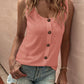 Nina - Koraalroze Tanktop met Knopen