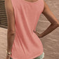 Nina - Koraalroze Tanktop met Knopen