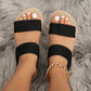 Zoë - Beige Sleehak Sandalen met Dubbele Band