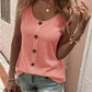 Nina - Koraalroze Tanktop met Knopen