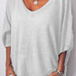 Lila - Roze Hartvormige Hals Dolman Mouw T-Shirt