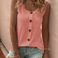 Nina - Koraalroze Tanktop met Knopen
