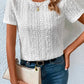 Elle - Witte Losse T-shirt met Oogborduurwerk en Ronde Hals