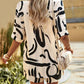 Sophie - Witte Casual Shirt & Shorts Set met Print