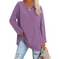 Elegant Dames V-Hals T-Shirt met Lange Mouwen