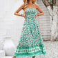 Groene Halter Maxi Jurk met Bloemenprint - Eva