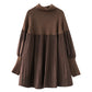 Chique Plus-Size Gebreide Jurk: Elegante Lantaarnmouwen in Effen Kleuren