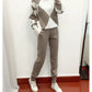 Linz Gezellige Chic Set: Stijlvolle Sweater & Broek - Vakantie Elegantie Ontmoet Comfort