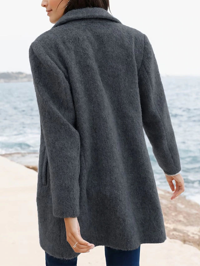 Elegante Fusie: Dames Thermische Pea Coat - Stijlvol, Winddicht en Warm