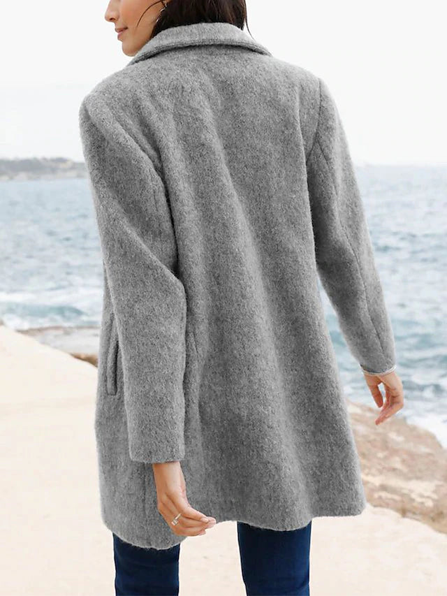 Elegante Fusie: Dames Thermische Pea Coat - Stijlvol, Winddicht en Warm