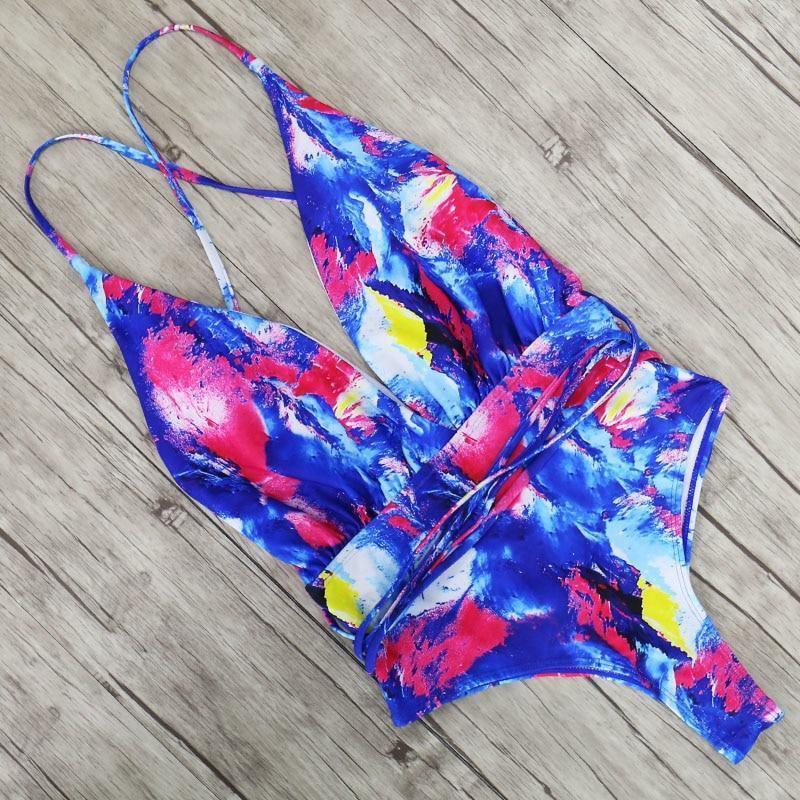 Catalina - Blauwe Rugloze Braziliaanse Monokini